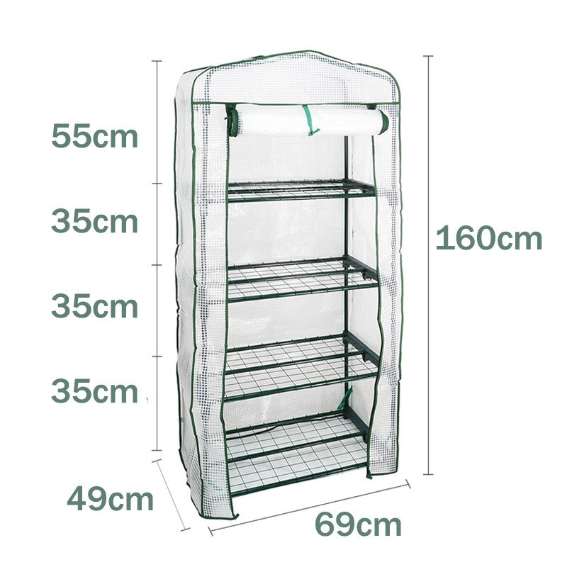 SERRE DE JARDIN AVEC ÉTAGÈRE 4 NIVEAUX 69X49x160cm