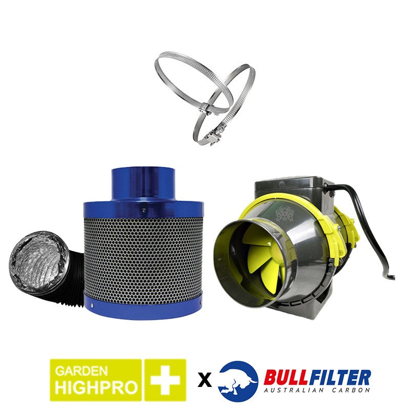 PACK EXTRACTEUR TT 100mm 190m3/H + FILTRATION BULL FILTER
