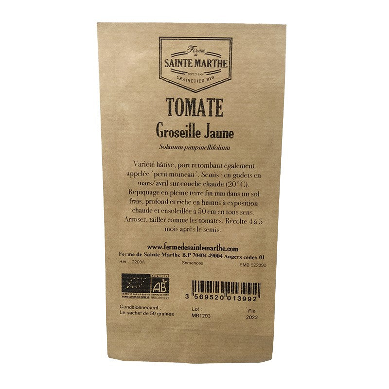 GRAINES BIO - TOMATE GROSEILLE JAUNE PETIT MOINEAU