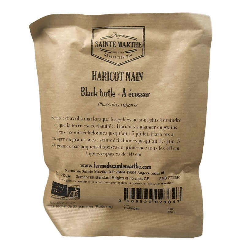 GRAINES BIO - HARICOT NAIN BLACK TURTLE A ECOSSER