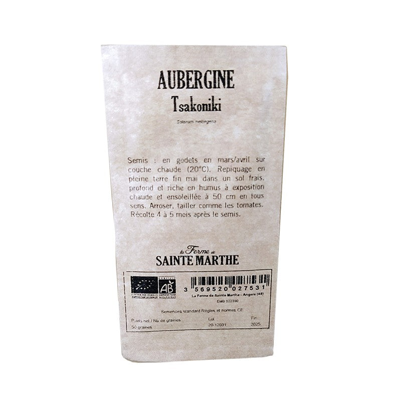 GRAINES BIO - AUBERGINE TSAKONIKI