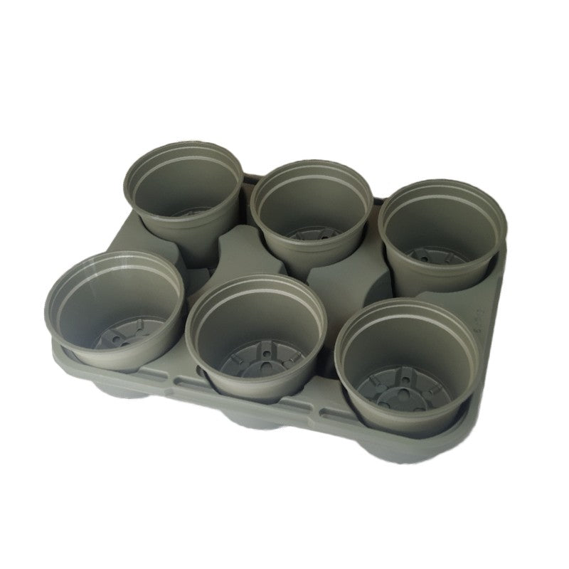 PLATEAU DE 6 POTS RONDS 12cm 38x28cm