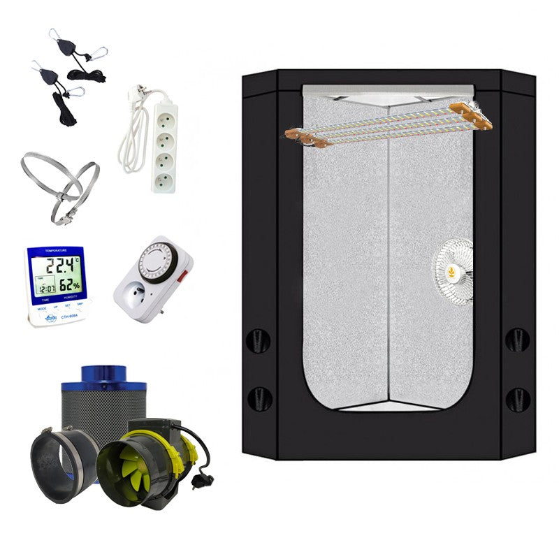 PACK COMPLET BOX D'ANGLE 120x75x160cm LEDs 60w SECRET JARDIN SPECTRE COMPLET