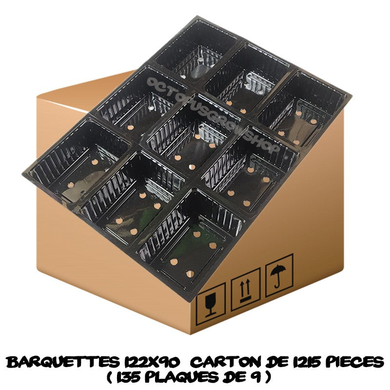Carton de 1215 pieces Barquettes Micropousses 122x90mm ( plaques de 9 ) + tapis de cellulose