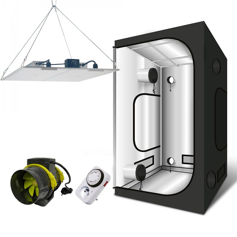 KIT CHAMBRE 120x120x200cm + LED 480w + EXTRACTEUR 520m3/h + PROGRAMMATEUR