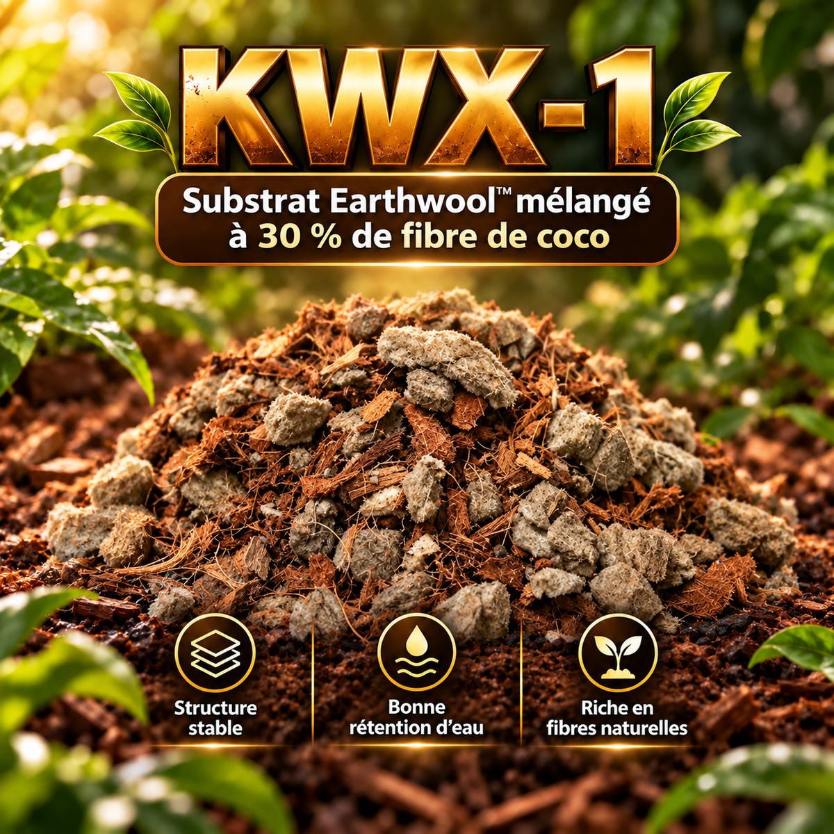 KWX-1 SUBSTRAT LAINE DE ROCHE + FIBRE DE COCO SAC DE 80L