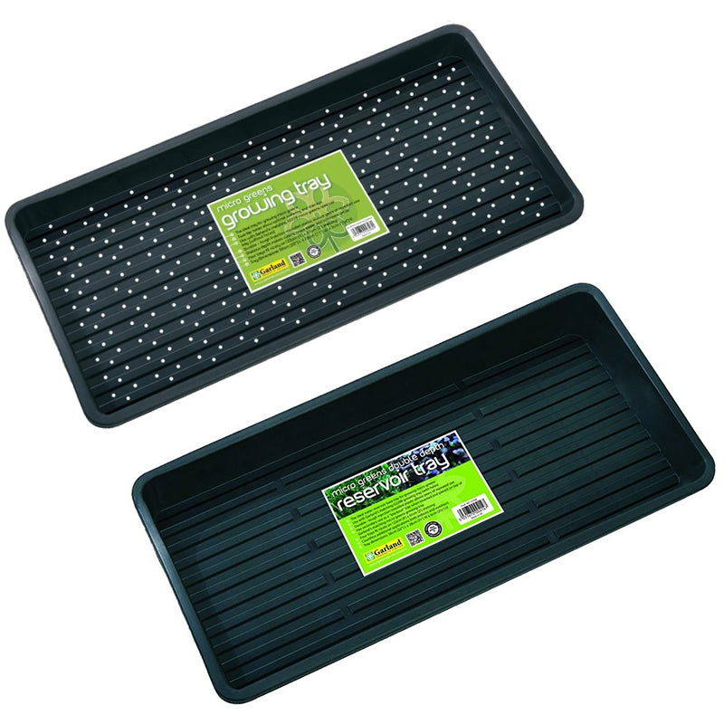 Double plateau pour micropousses - Perforé + non perforé 56x28x3cm