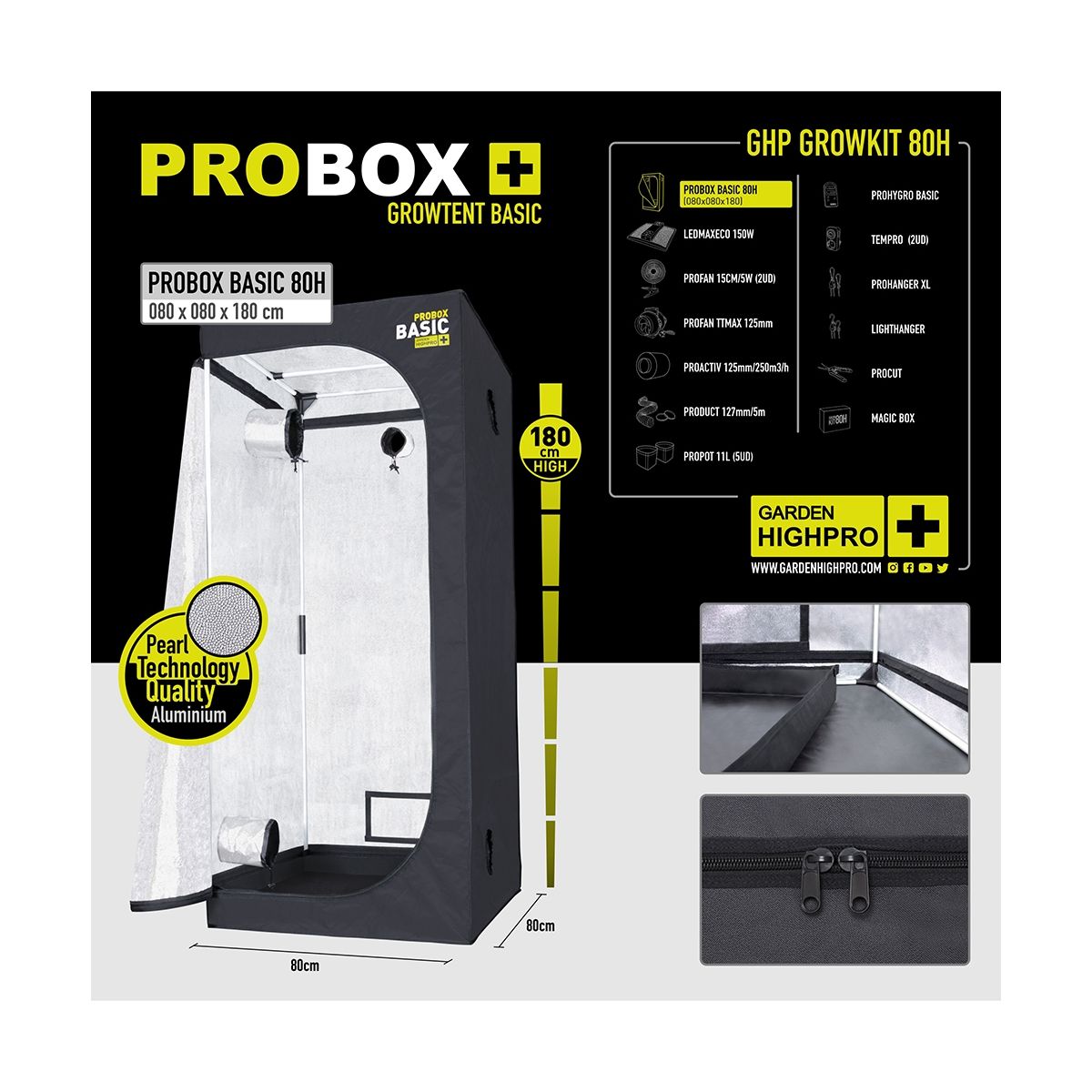 KIT DE CULTURE COMPLET - 80x80 - 150W - GARDEN HIGH PRO