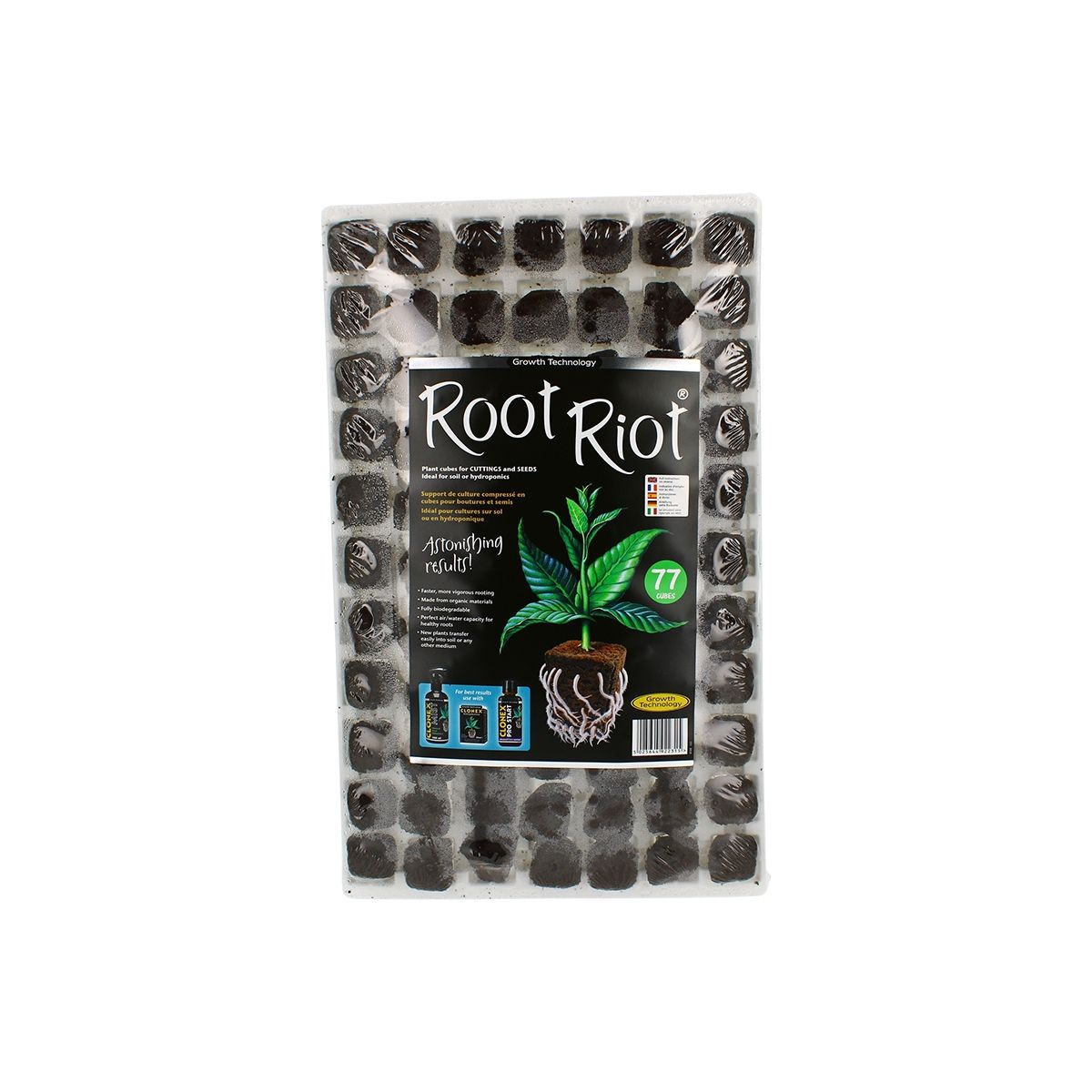 ROOT RIOT PLATEAU DE 77 CUBES POUR BOUTURES COMPATIBLE HYDROPONIE