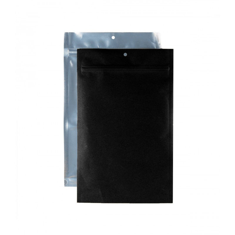 PACK DE 50 SACHET ZIP METALISE/NOIR 13X8.5CM - QNUBU