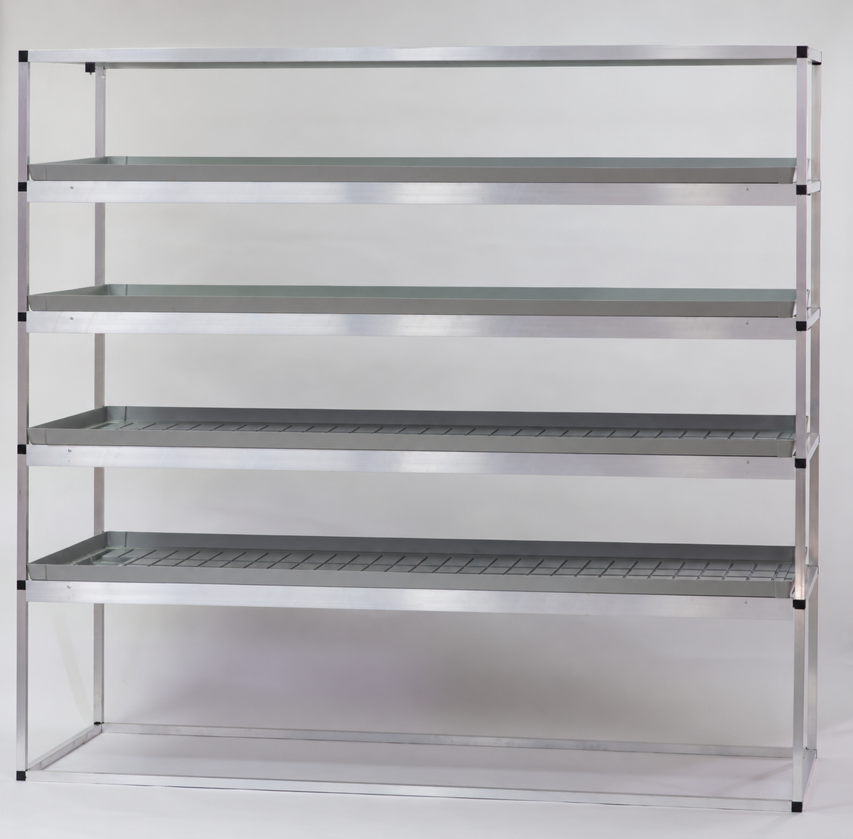 Etagere de culture 2mx1m + double extension avec plateaux/lumiere/irrigation